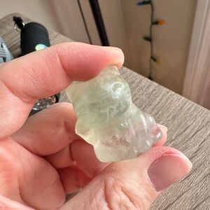 Fluoride Lucky Cat Figurine Crystal